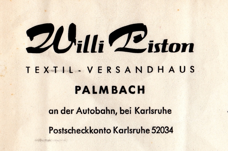 Willi Piston Textil-Versandhaus 1956